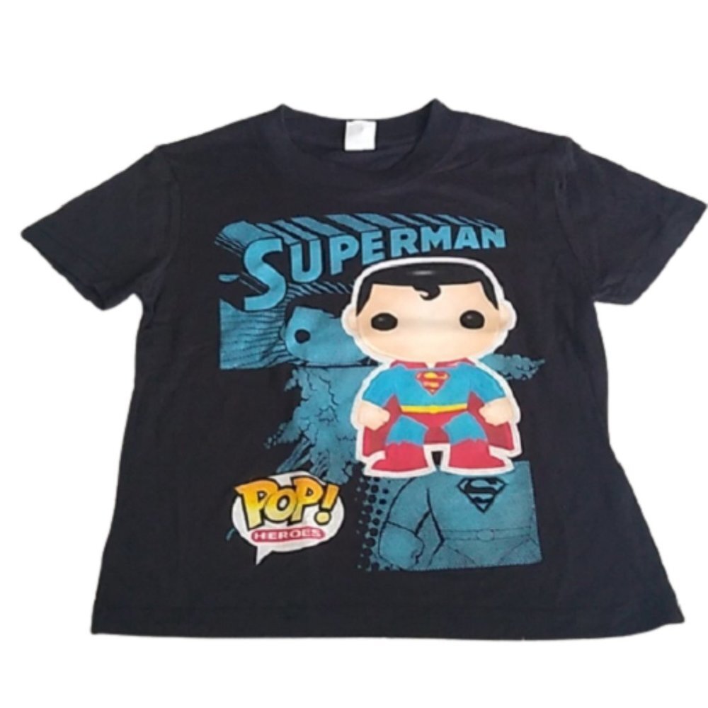 Boy's Funko Pop Heroes Superman T-shirt, Black XS or Small